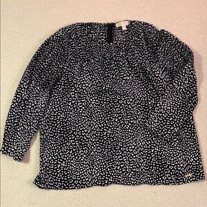 Michael Kors Black and White Patterned Blouse
